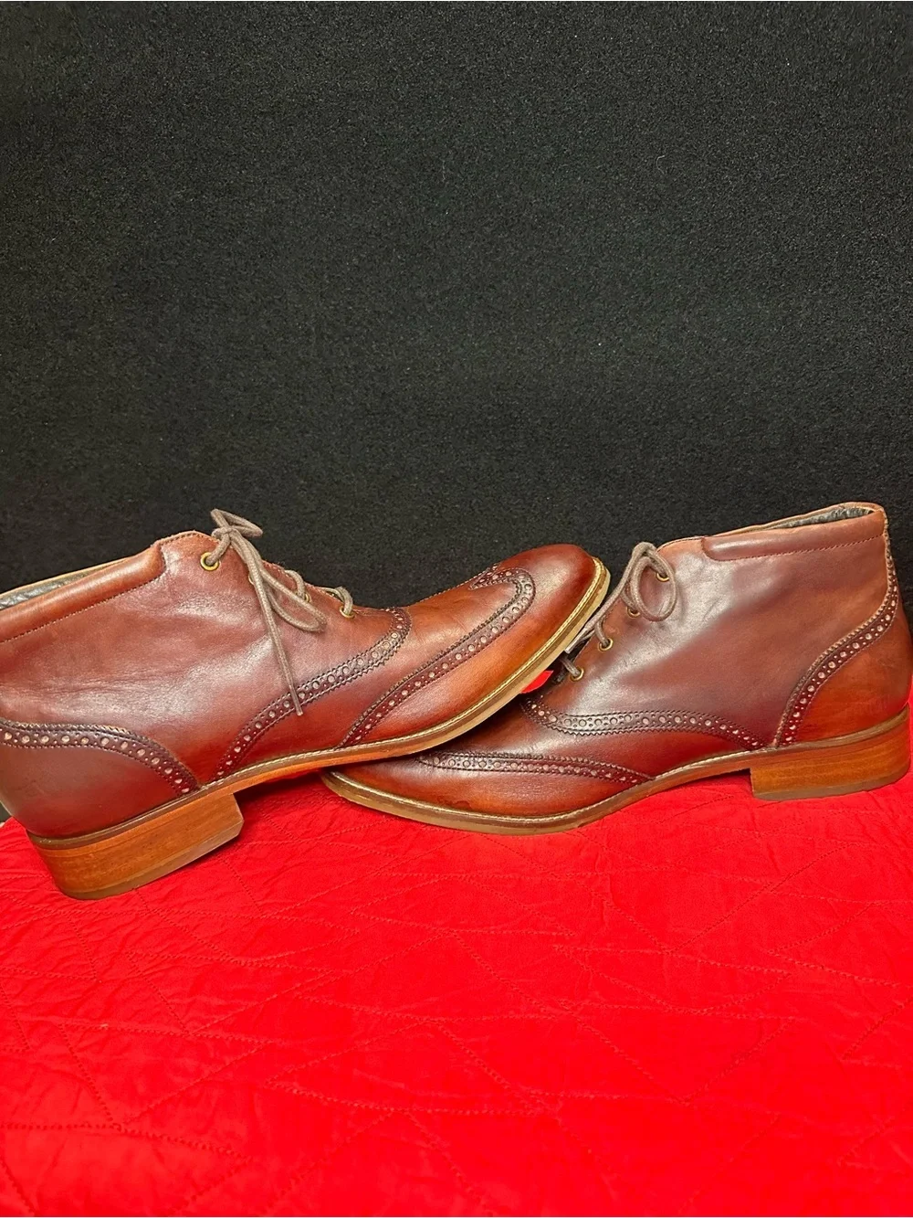 Cole Haan Brown Leather Wingtip Chukka Boots